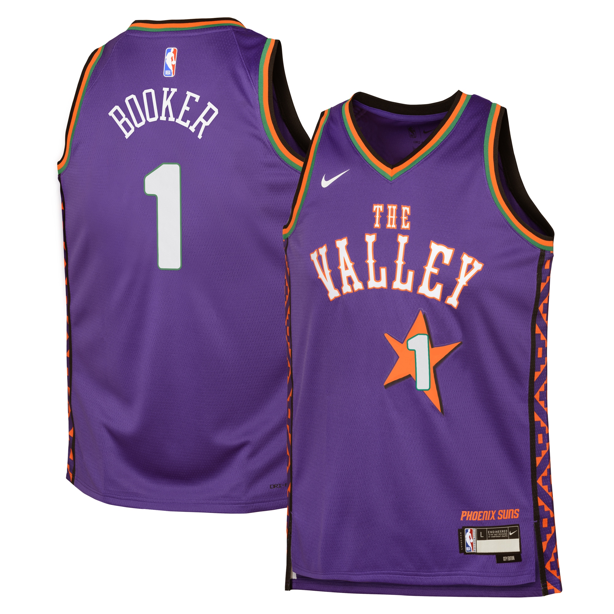 Phoenix Suns City Edition Swingman Basketball Jersey 2024 - Purple - Devin Booker - Youth - JS787 