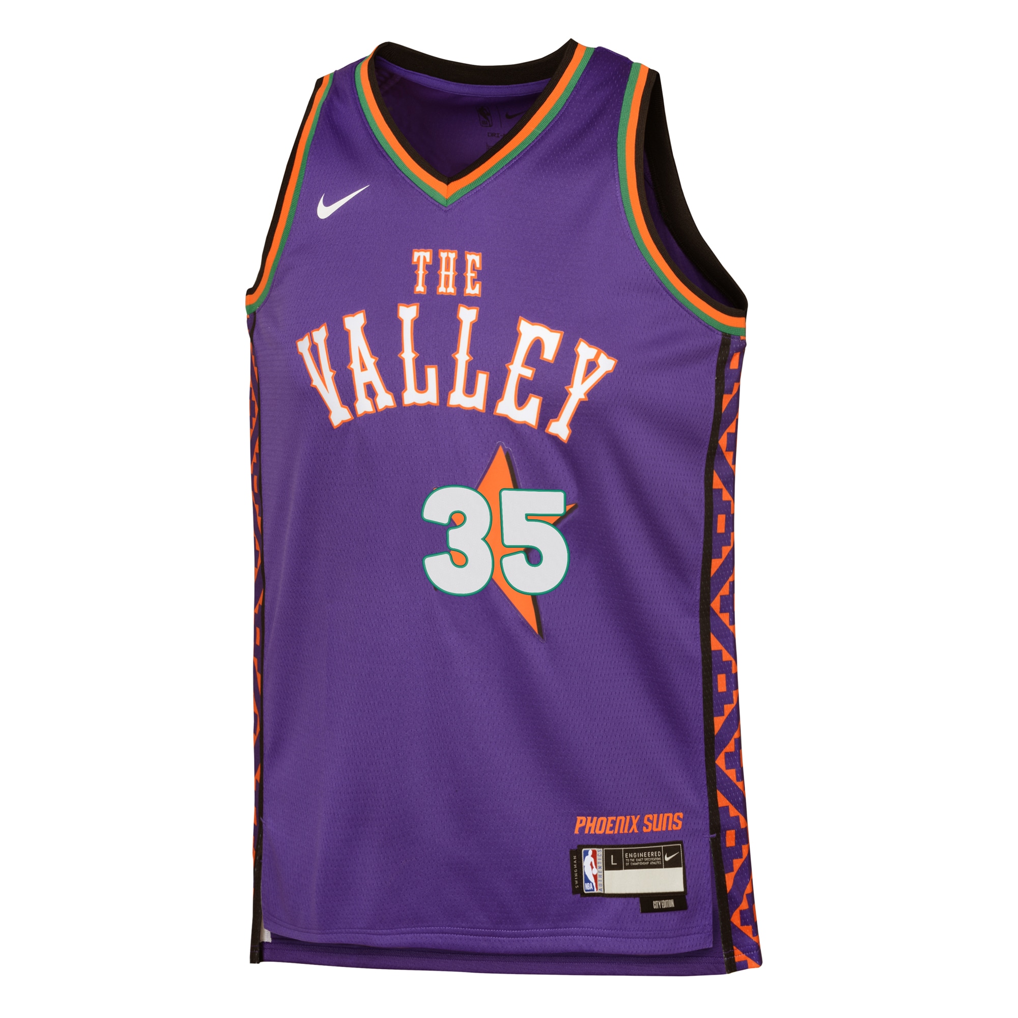 Alternative view of Phoenix Suns City Edition Swingman Basketball Jersey 2024 - Purple - Kevin Durant - Youth - JS615 