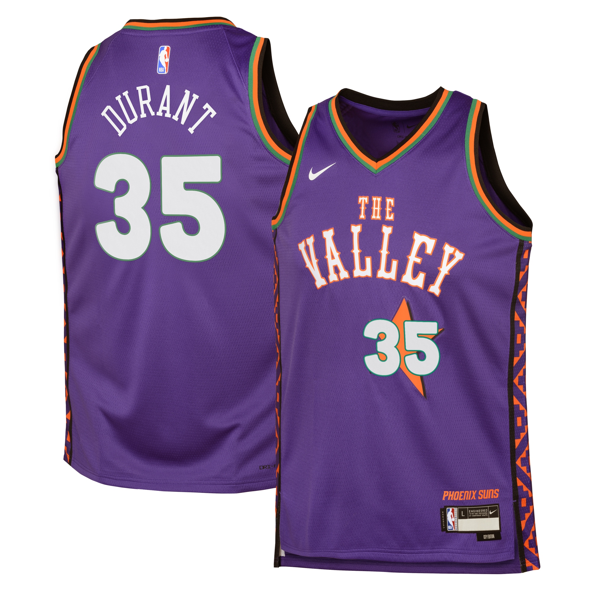 Phoenix Suns City Edition Swingman Basketball Jersey 2024 - Purple - Kevin Durant - Youth - JS615 
