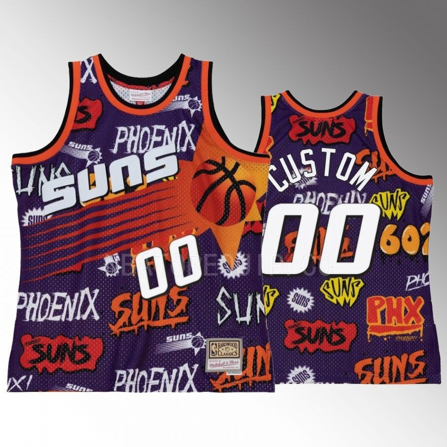 Phoenix Suns Custom 00 Purple Slap Sticker Men Basketball Jersey HWC Swingman - JS928 