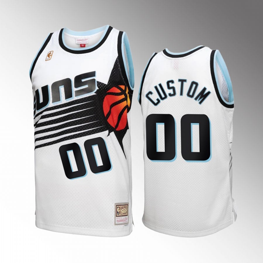 Phoenix Suns Custom 00 White Reload 3.0 Men Basketball Jersey Mitchell Ness - JS215 