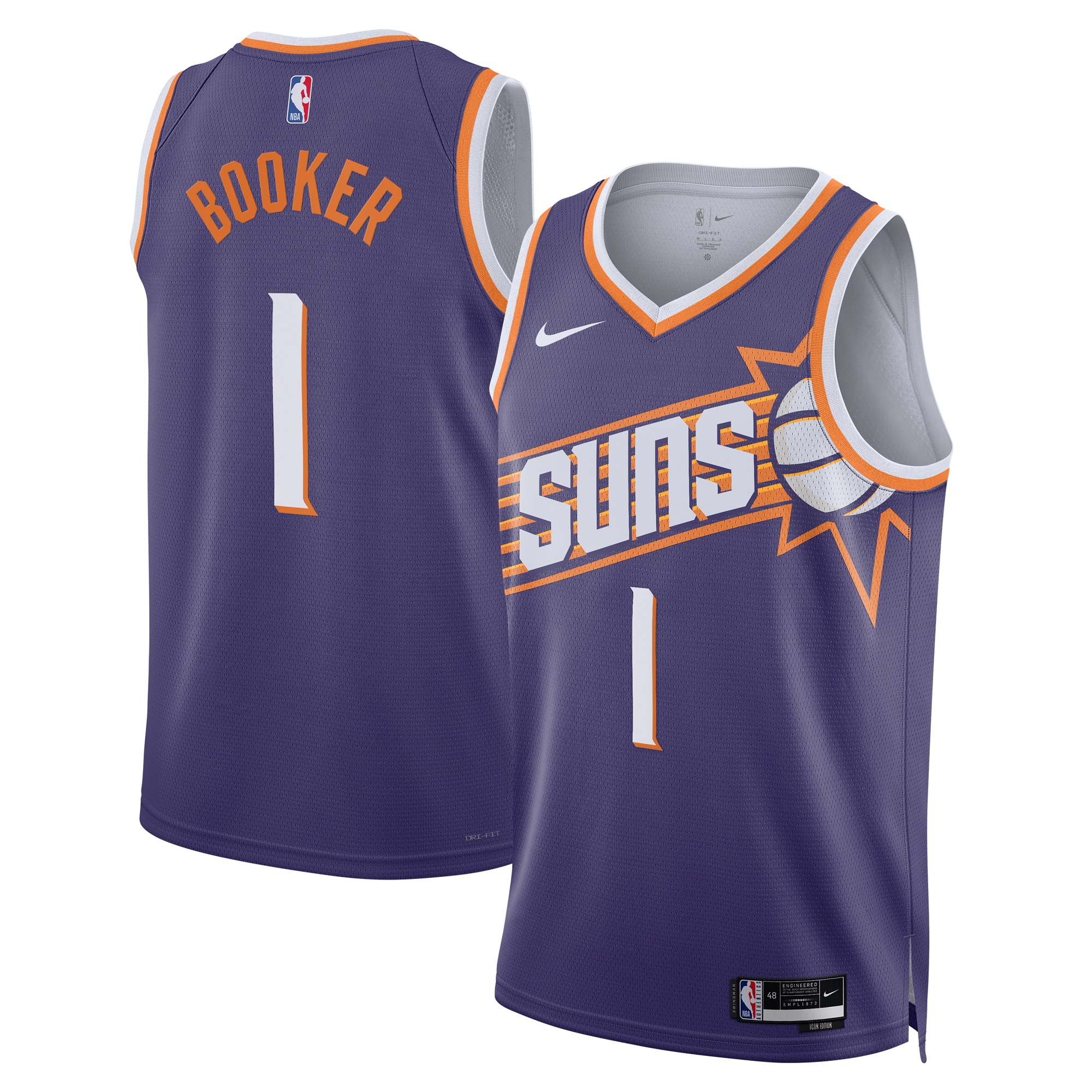 Phoenix Suns Icon Edition Swingman Jersey - Purple - Devin Booker - Unisex - JS871 