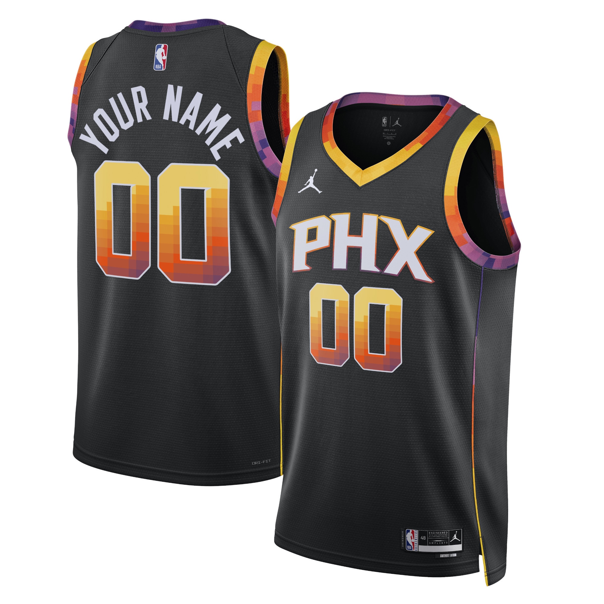 Phoenix Suns Jordan Brand Unisex 2022/23 Swingman Custom Basketball Jersey - Statement Edition - Black