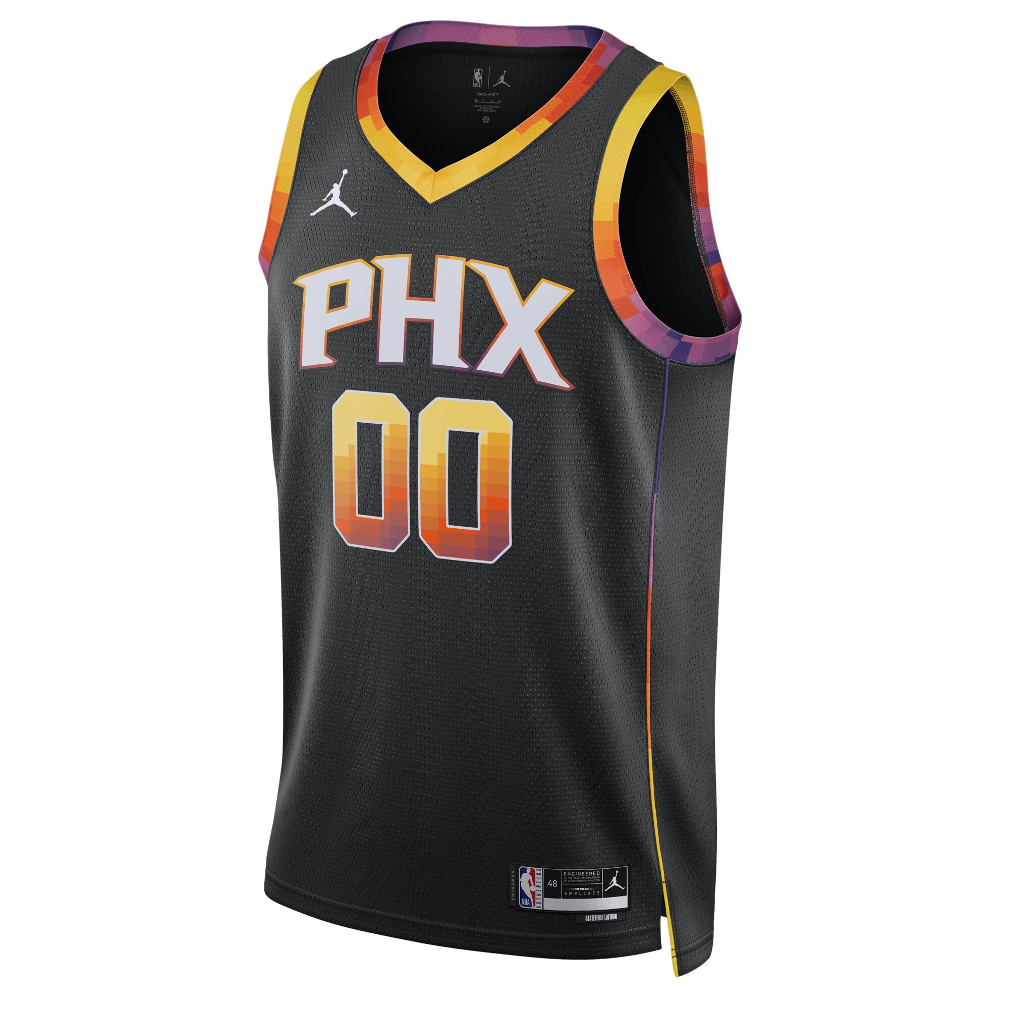 Alternative view of Phoenix Suns Jordan Brand Unisex 2022/23 Swingman Custom Basketball Jersey - Statement Edition - Black