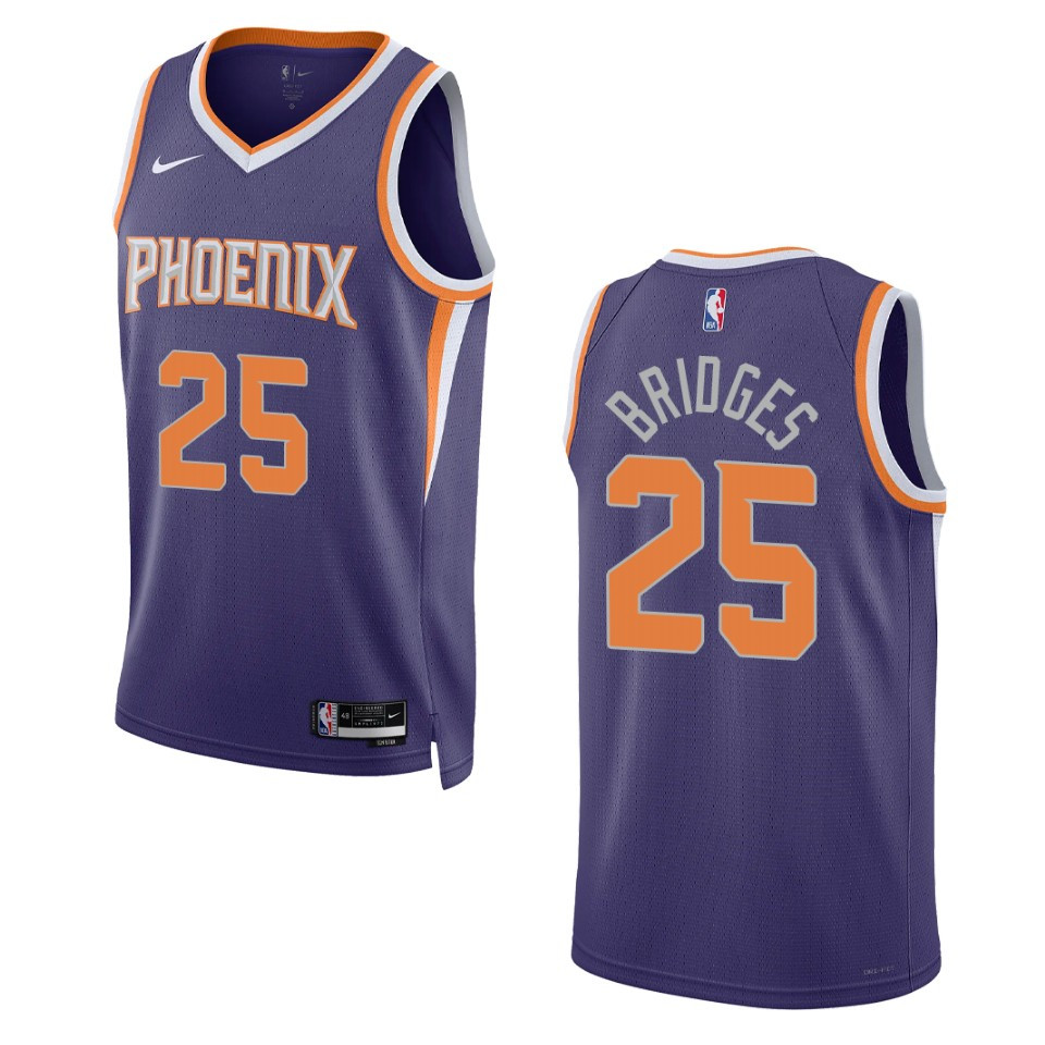 Phoenix Suns Mikal Bridges 2022-23 Icon Edition Purple Swingman Basketball Jersey