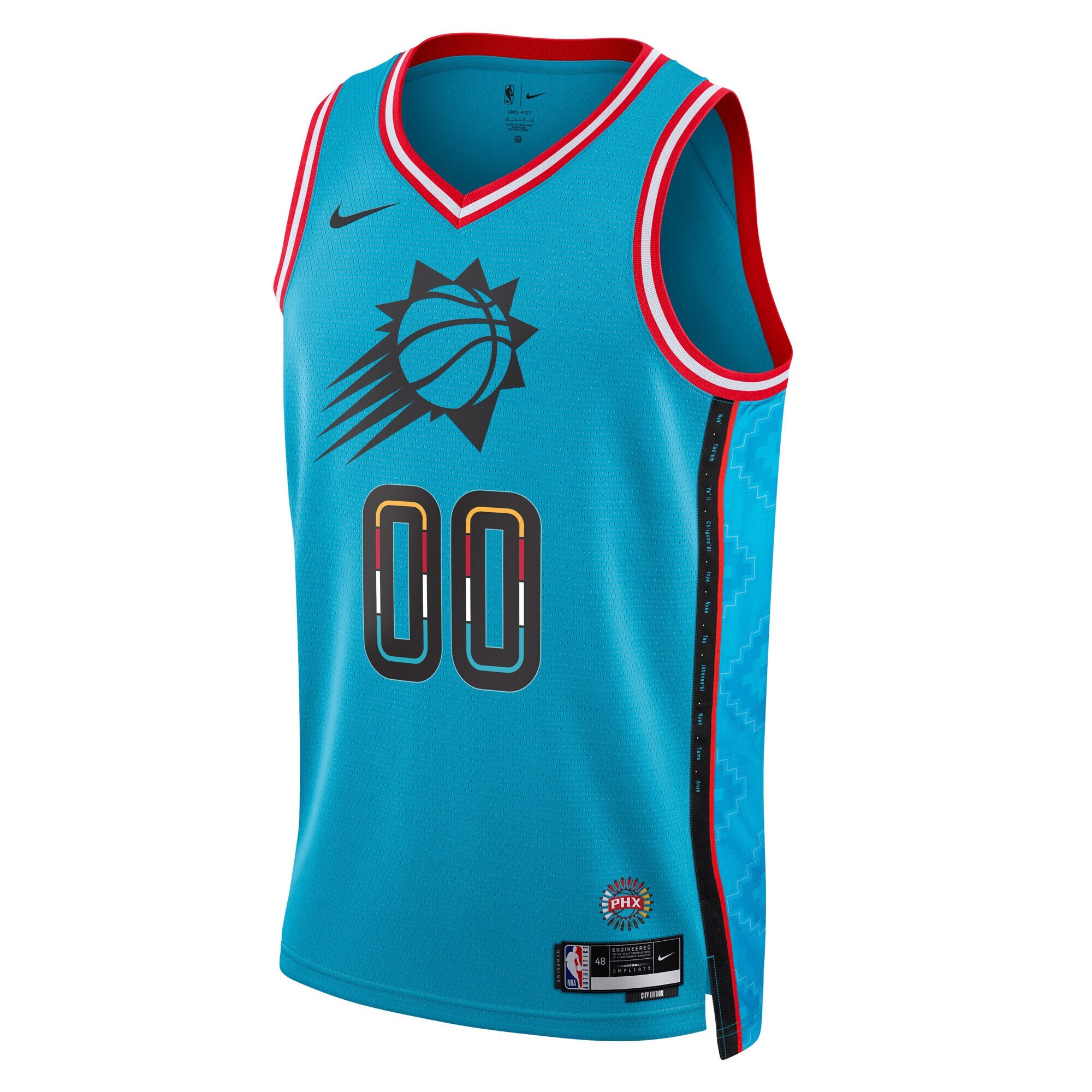 Alternative view of Phoenix Suns Unisex 2022/23 Swingman Custom Basketball Jersey - City Edition - Turquoise