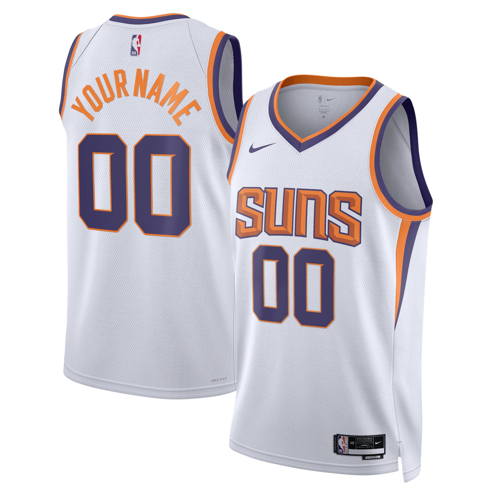Phoenix Suns Unisex 2022/23 Swingman Custom Basketball Jersey White - Association Edition