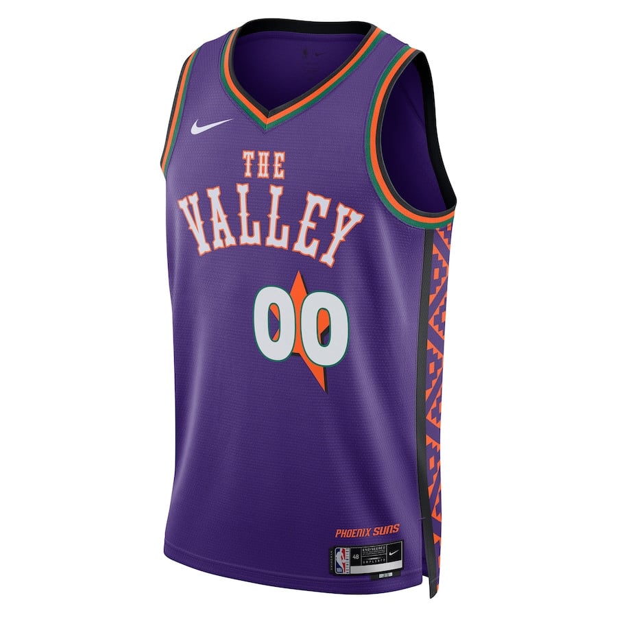 Alternative view of Phoenix Suns Unisex 2024/25 Custom Swingman Basketball Jersey - City Edition - Purple - JS623 