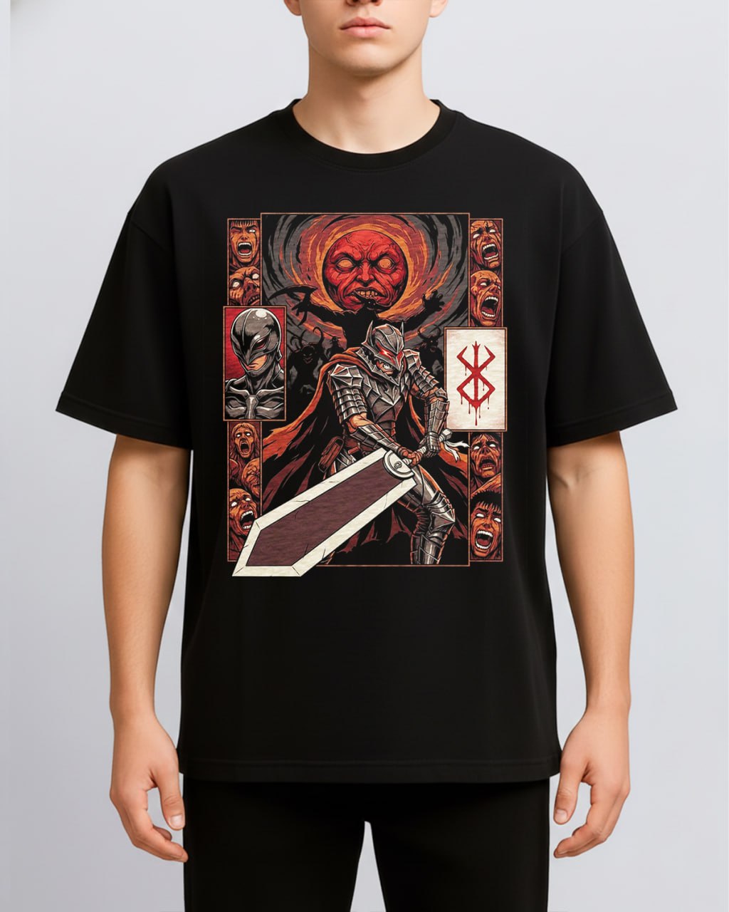 Berserk Guts Black Swordsman Vintage 90s Dark Fantasy Anime Heavy Metal 9 - Image 3