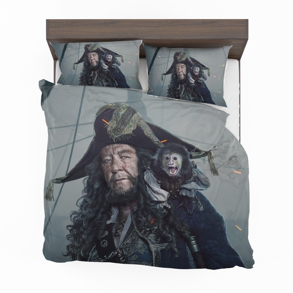 Alternative view of Pirates Of The Caribbean Dead Men Tell No Tales Movie Geoffrey Rush Hector Barbossa Bedding Set - Custom Bedding Set
