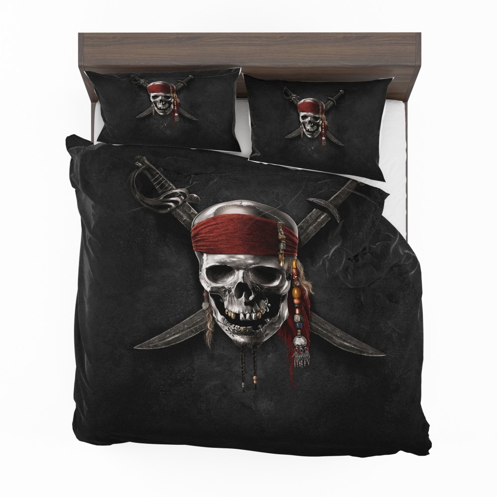 Alternative view of Pirates Of The Caribbean Movie Dead Skull Bedding Set - Custom Bedding Set