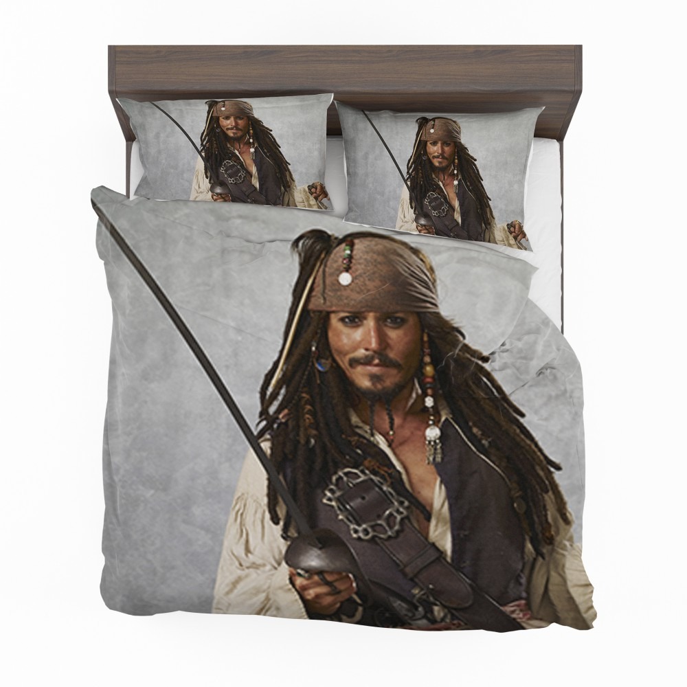 Alternative view of Pirates Of The Caribbean Movie Jack Sparrow Johnny Depp Bedding Set - Custom Bedding Set