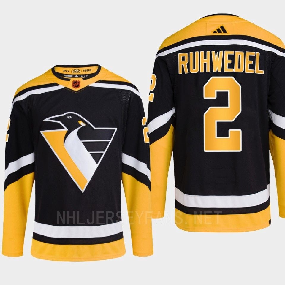 Pittsburgh Penguins 2022 Reverse Retro 2.0 Chad Ruhwedel 2 Black Primegreen Hockey Jersey Men's - JS915 