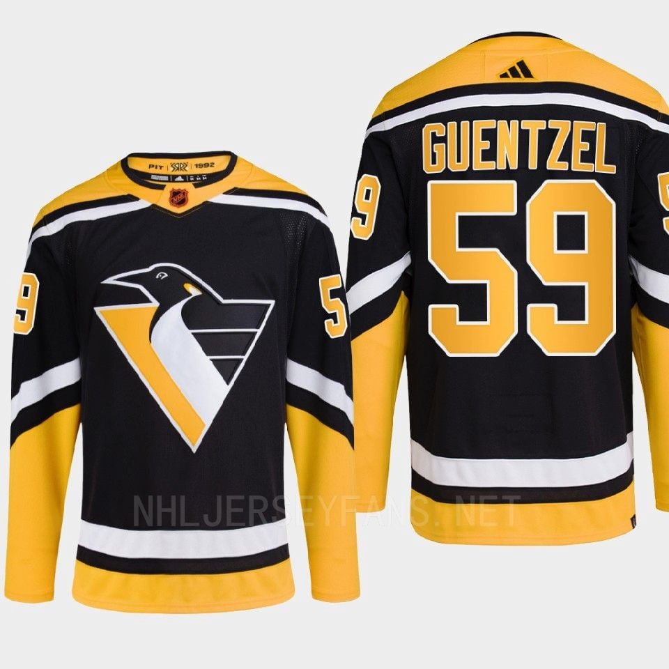 Pittsburgh Penguins 2022 Reverse Retro 2.0 Jake Guentzel 59 Black Primegreen Hockey Jersey Men's - JS669 