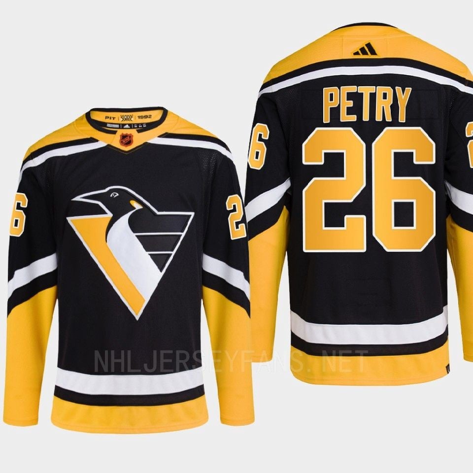 Pittsburgh Penguins 2022 Reverse Retro 2.0 Jeff Petry 26 Black Primegreen Hockey Jersey Men's - JS590 