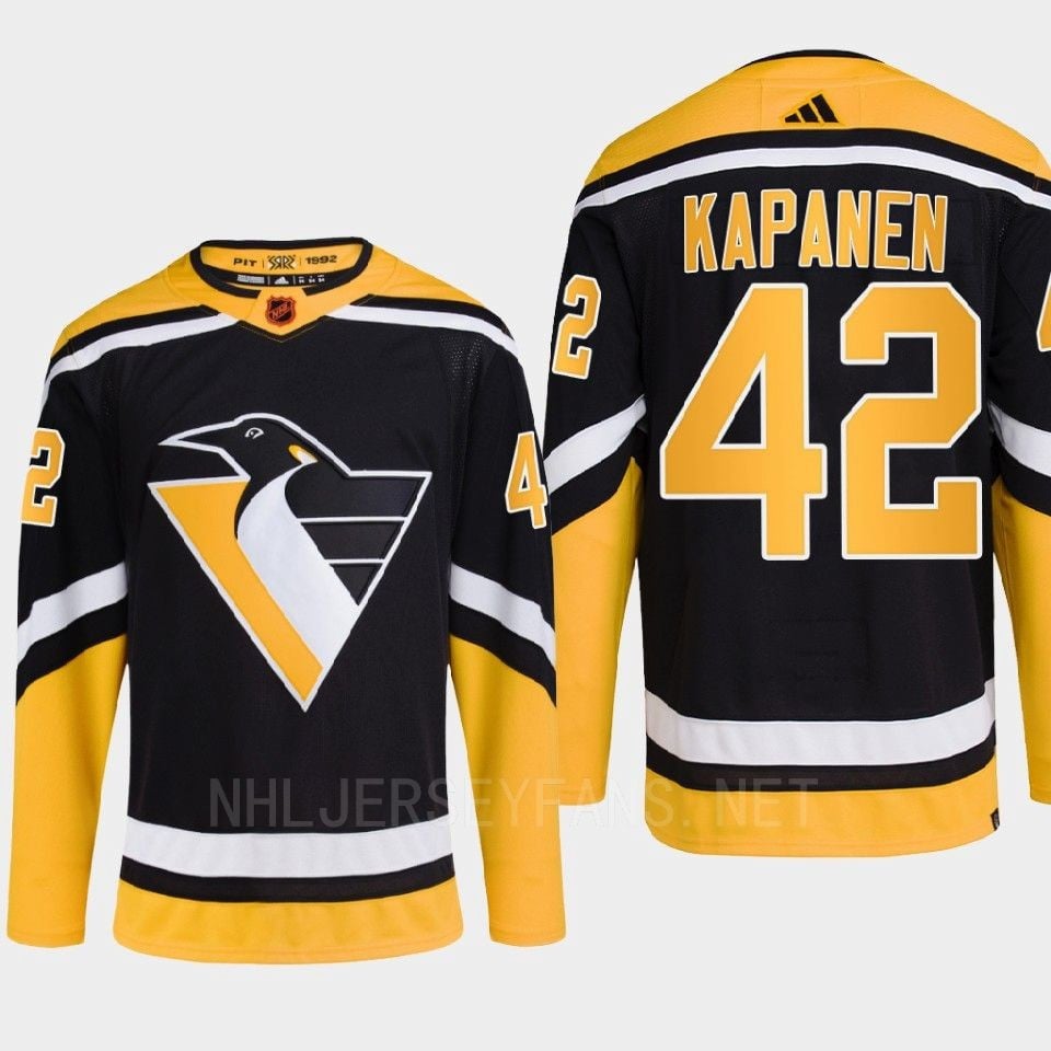 Pittsburgh Penguins 2022 Reverse Retro 2.0 Kasperi Kapanen 42 Black Primegreen Hockey Jersey Men's - JS979 