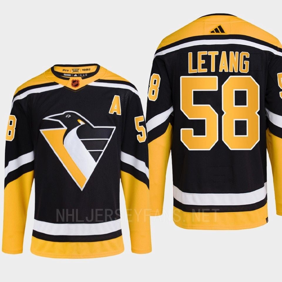 Pittsburgh Penguins 2022 Reverse Retro 2.0 Kris Letang 58 Black Primegreen Hockey Jersey Men's - JS704 