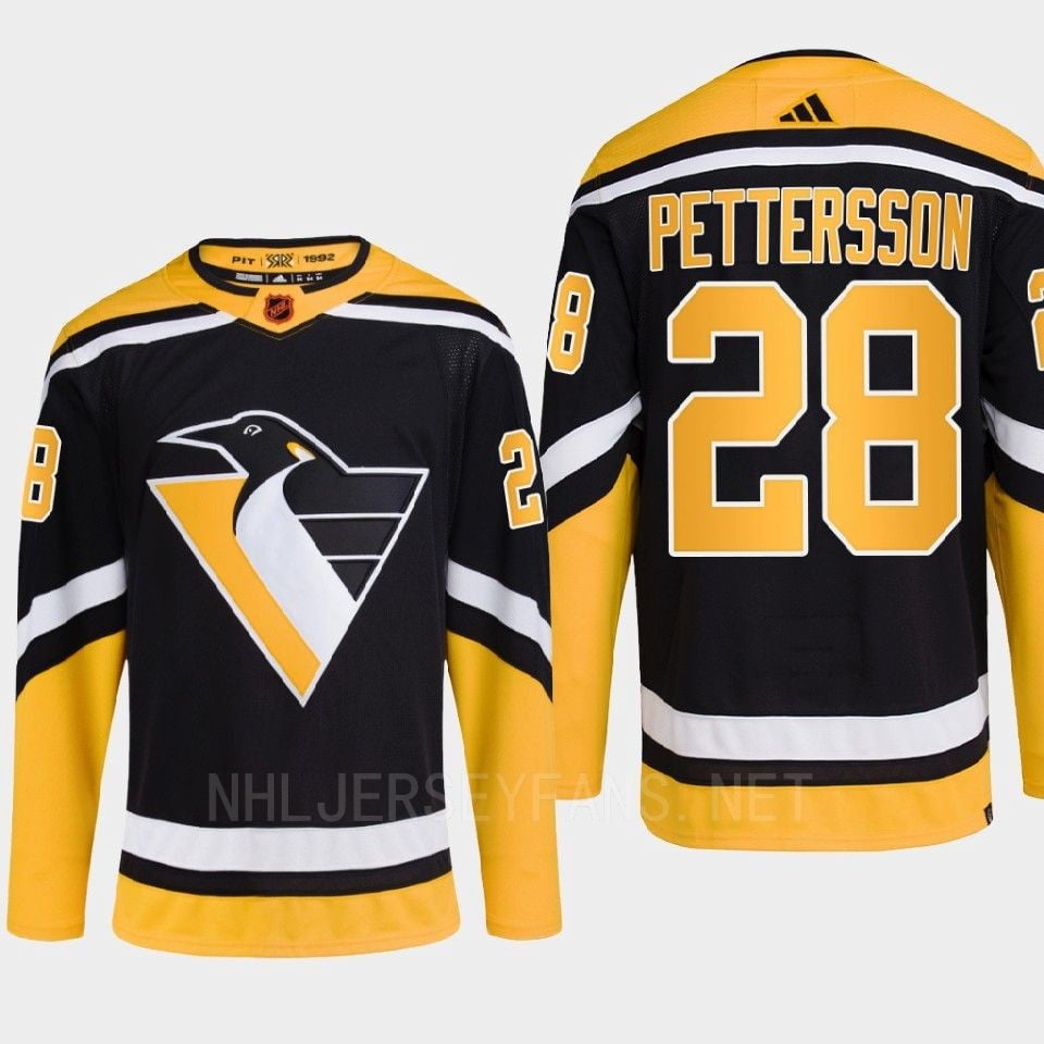 Pittsburgh Penguins 2022 Reverse Retro 2.0 Marcus Pettersson 28 Black Primegreen Hockey Jersey Men's - JS656 