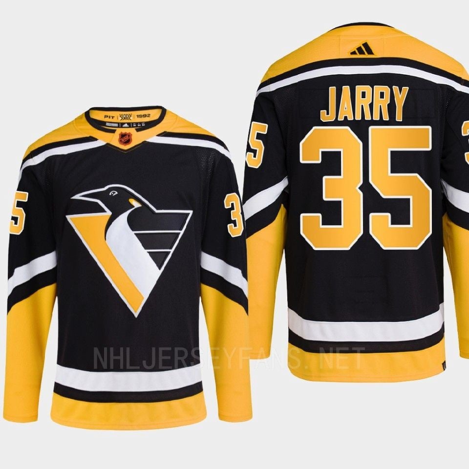 Pittsburgh Penguins 2022 Reverse Retro 2.0 Tristan Jarry 35 Black Primegreen Hockey Jersey Men's - JS565 