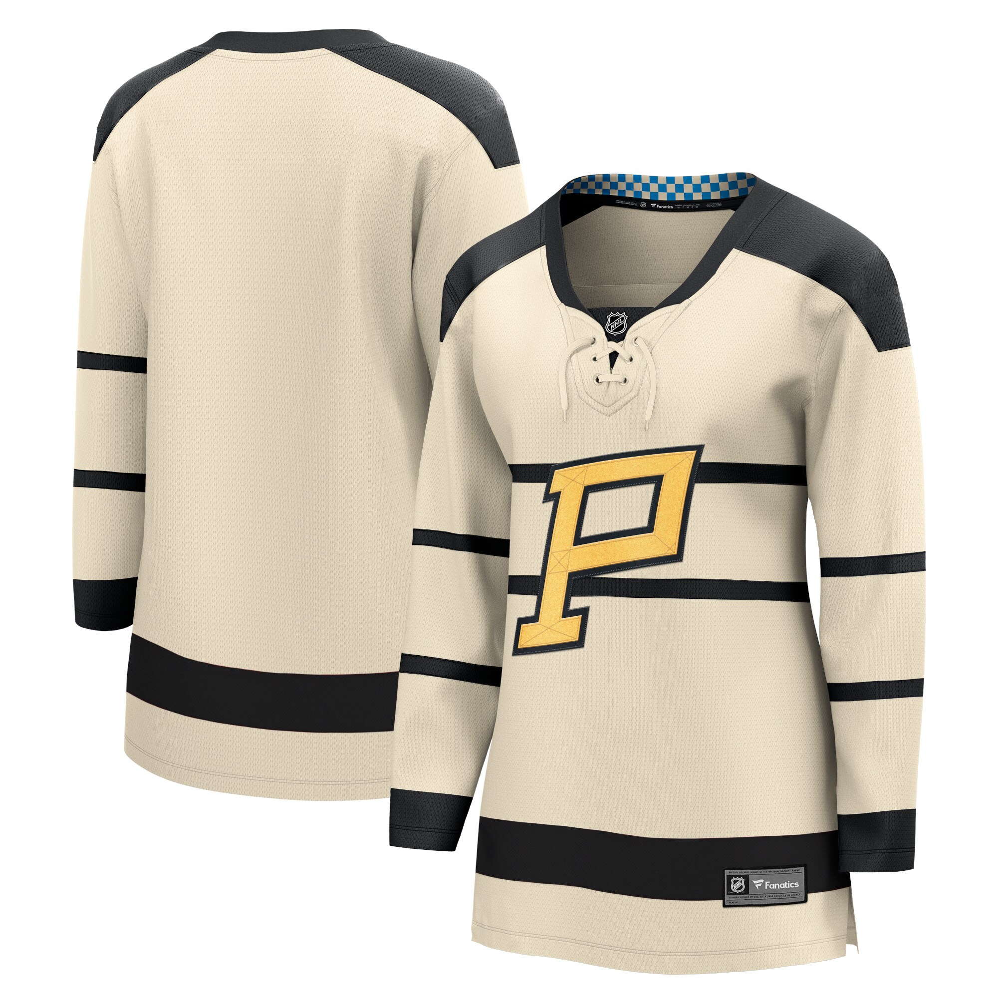 Pittsburgh Penguins Fanatics Women's 2023 Winter Classic Blank Baseball Jersey - Cream