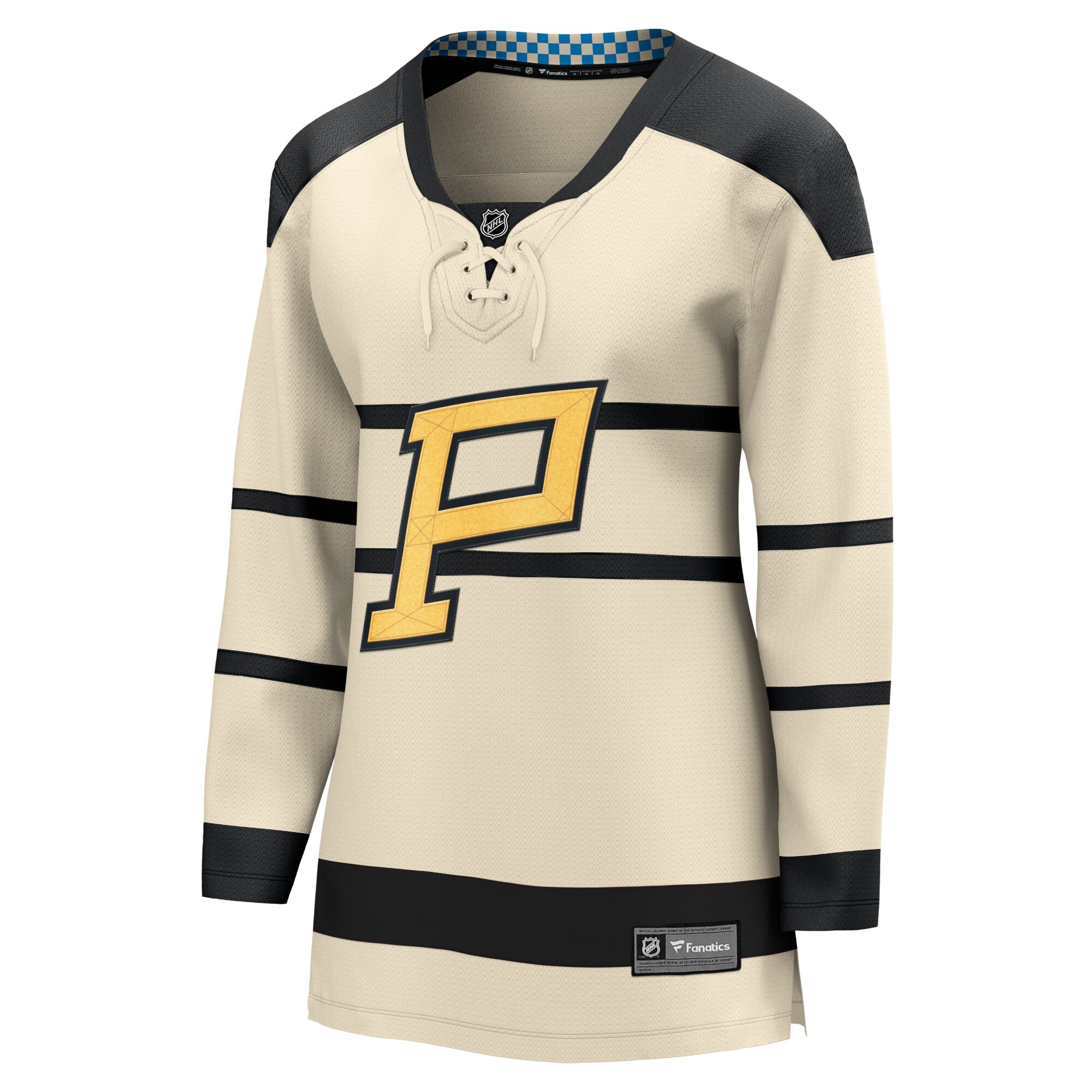 Alternative view of Pittsburgh Penguins Fanatics Women's 2023 Winter Classic Blank Baseball Jersey - Cream