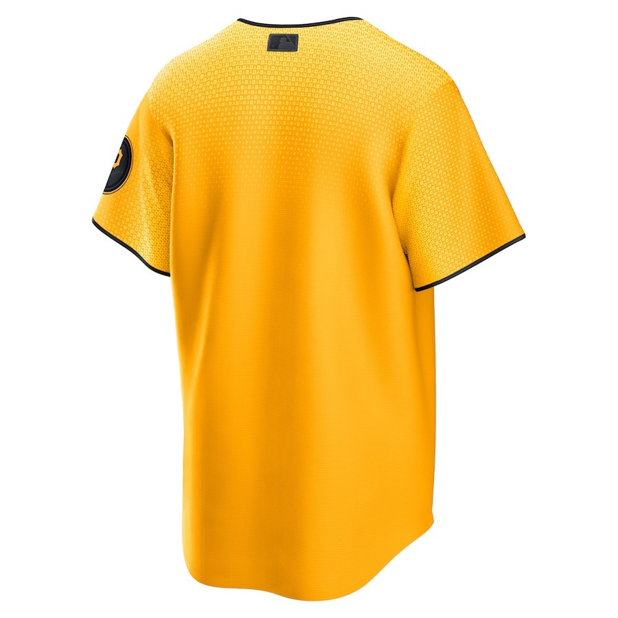 Alternative view of Pittsburgh Pirates 2023 City Connect Men Jersey - Gold 