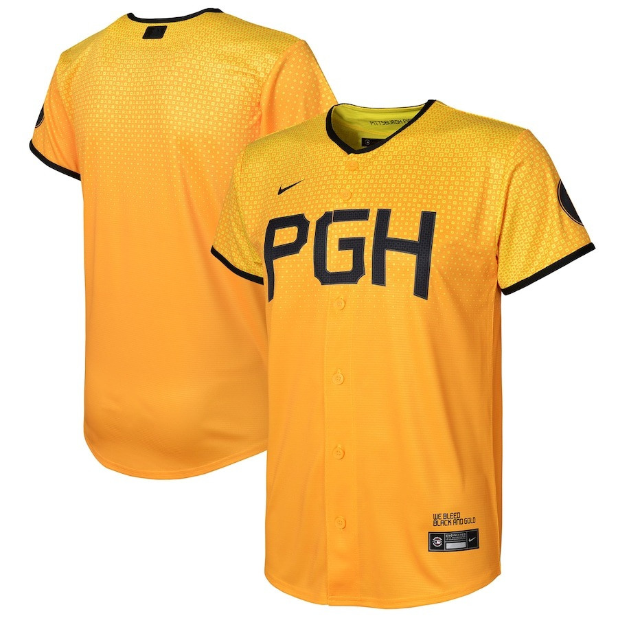 Pittsburgh Pirates 2023 City Connect Youth Jersey - Gold 