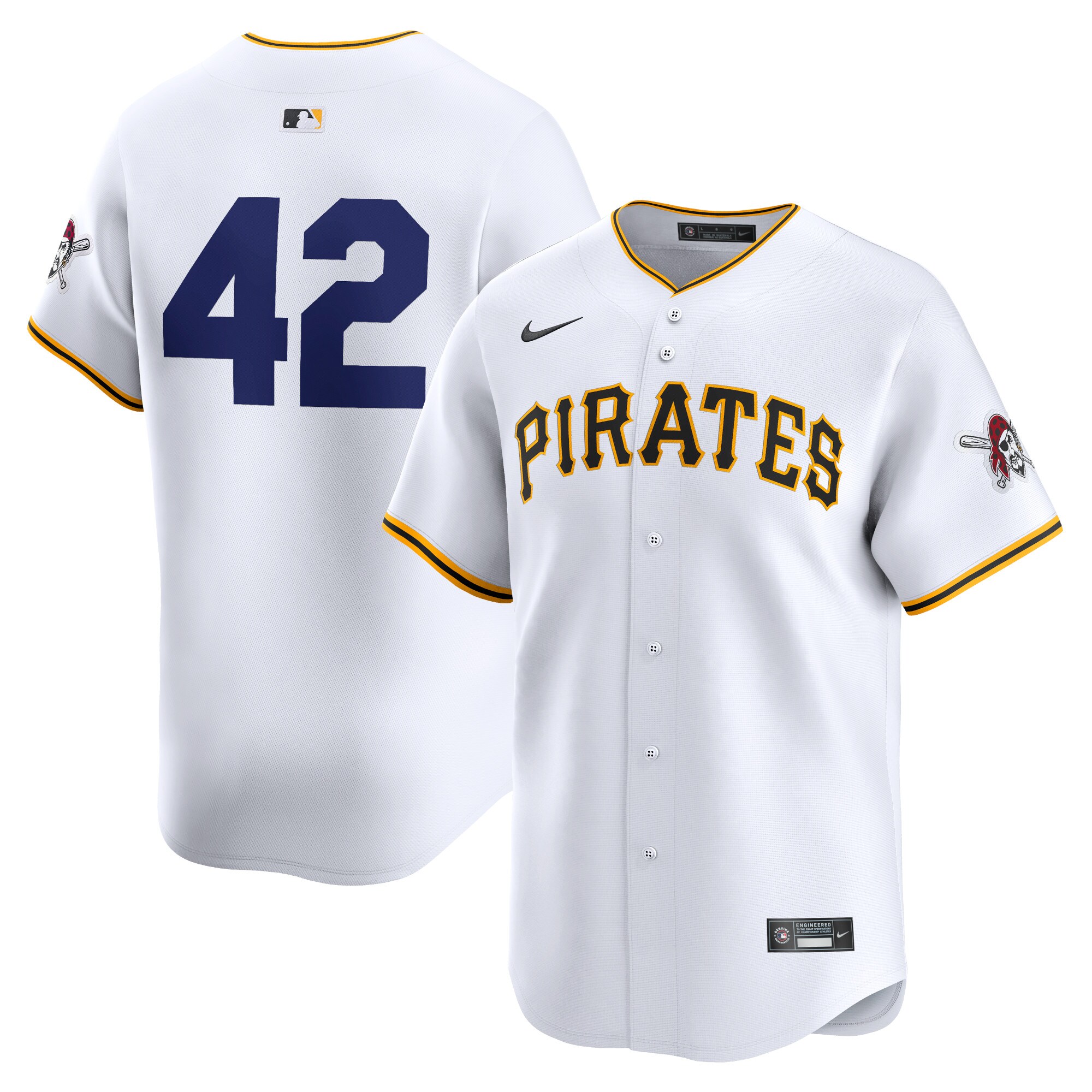 Pittsburgh Pirates 2024 Jackie Robinson Day Home Limited JerseyÃƒâ€šÃ‚Â ÃƒÂ¢Ã¢â€šÂ¬Ã¢â‚¬Å“ White