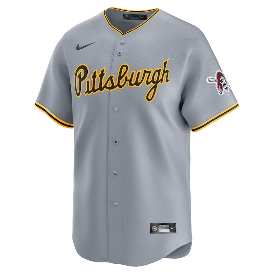 Alternative view of Pittsburgh Pirates Away Limited Men Baseball Jersey - Gray 