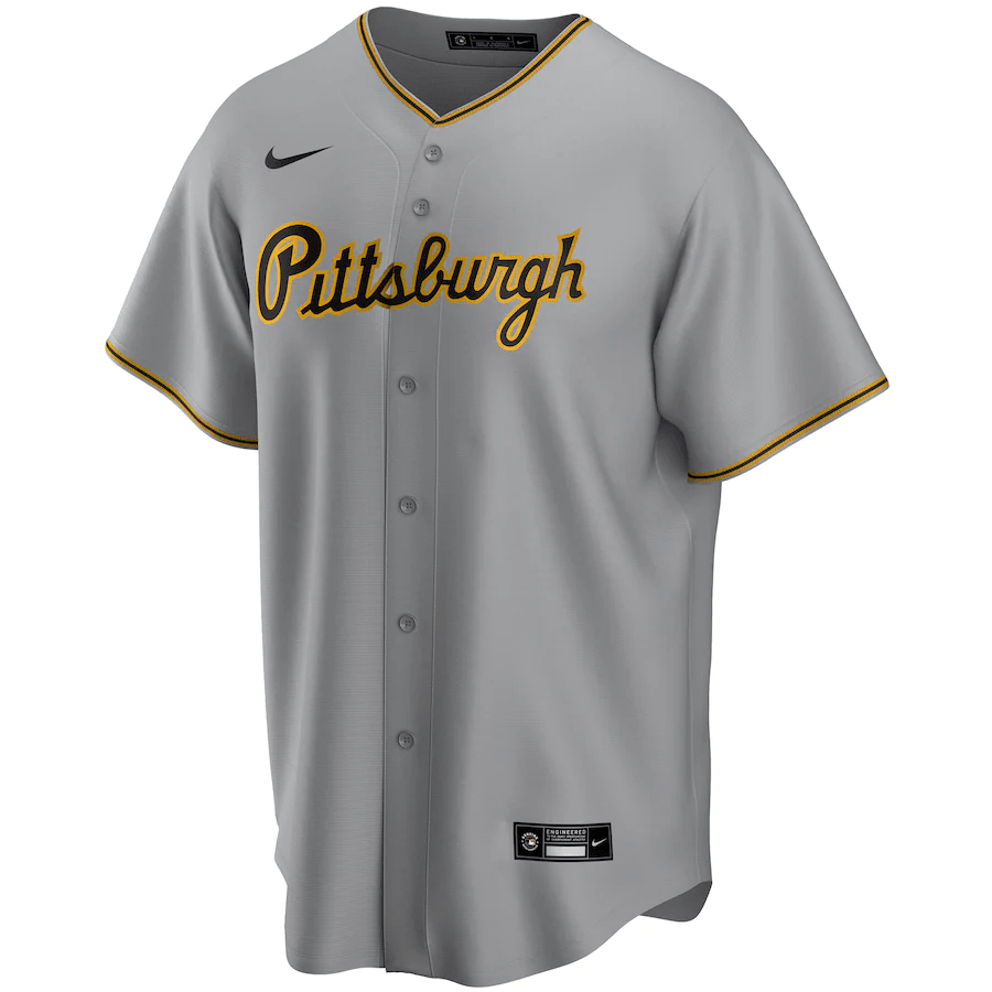 Alternative view of Pittsburgh Pirates Away Men Baseball Jersey - Gray 