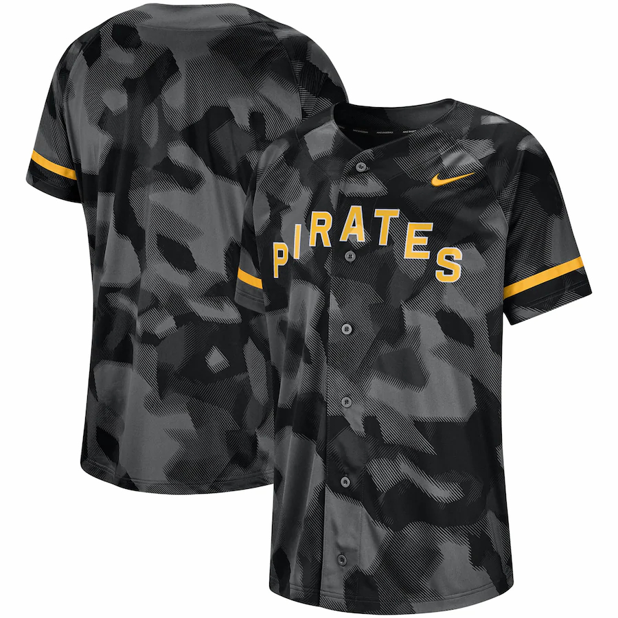 Pittsburgh Pirates Camo Baseball Jersey - Black