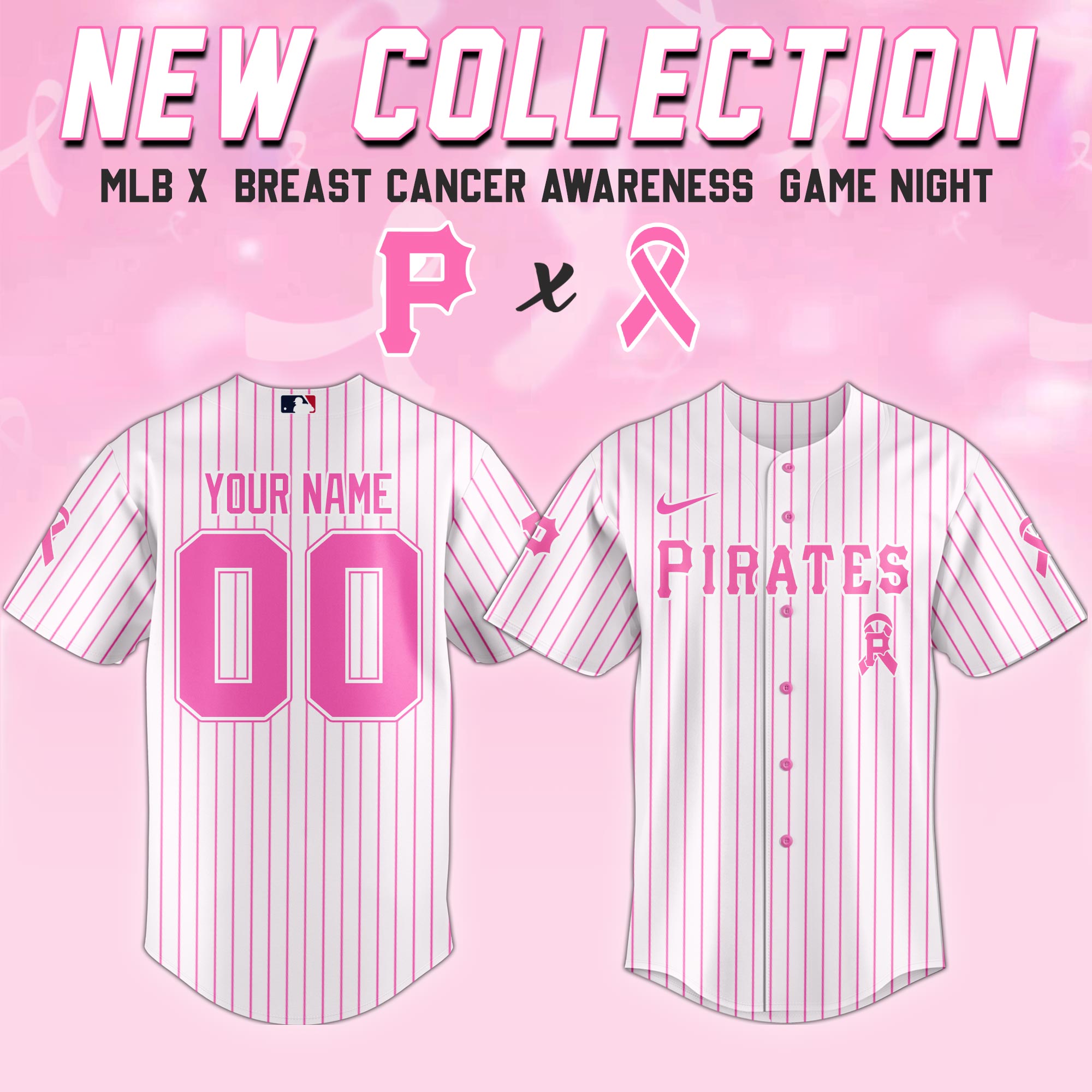 Pittsburgh Pirates Mlb X Breast Cancer Awareness Month United In Pink Custom Baseball Jersey