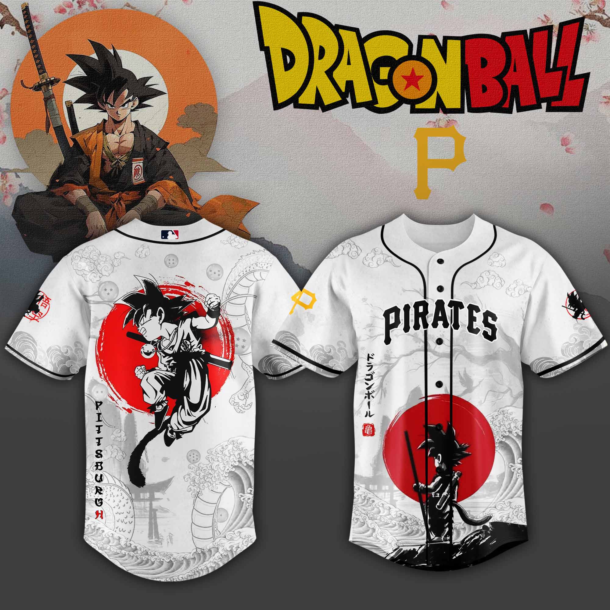 Pittsburgh Pirates Mlb X Dragon Ball Super Saiyan Custom Baseball Jersey Collection