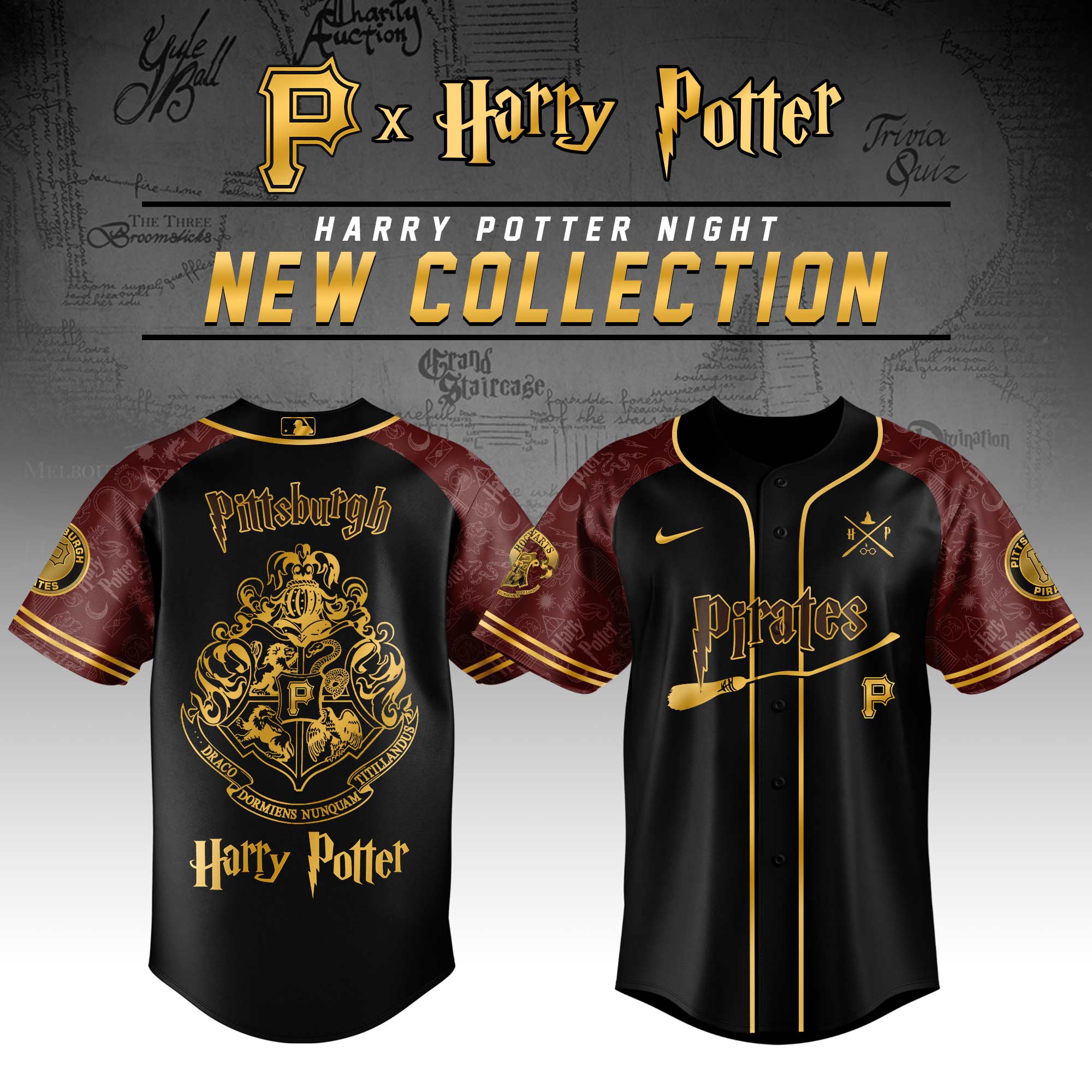 Pittsburgh Pirates Mlb X Harry Potter Hogwarts Houses Custom Baseball Jersey