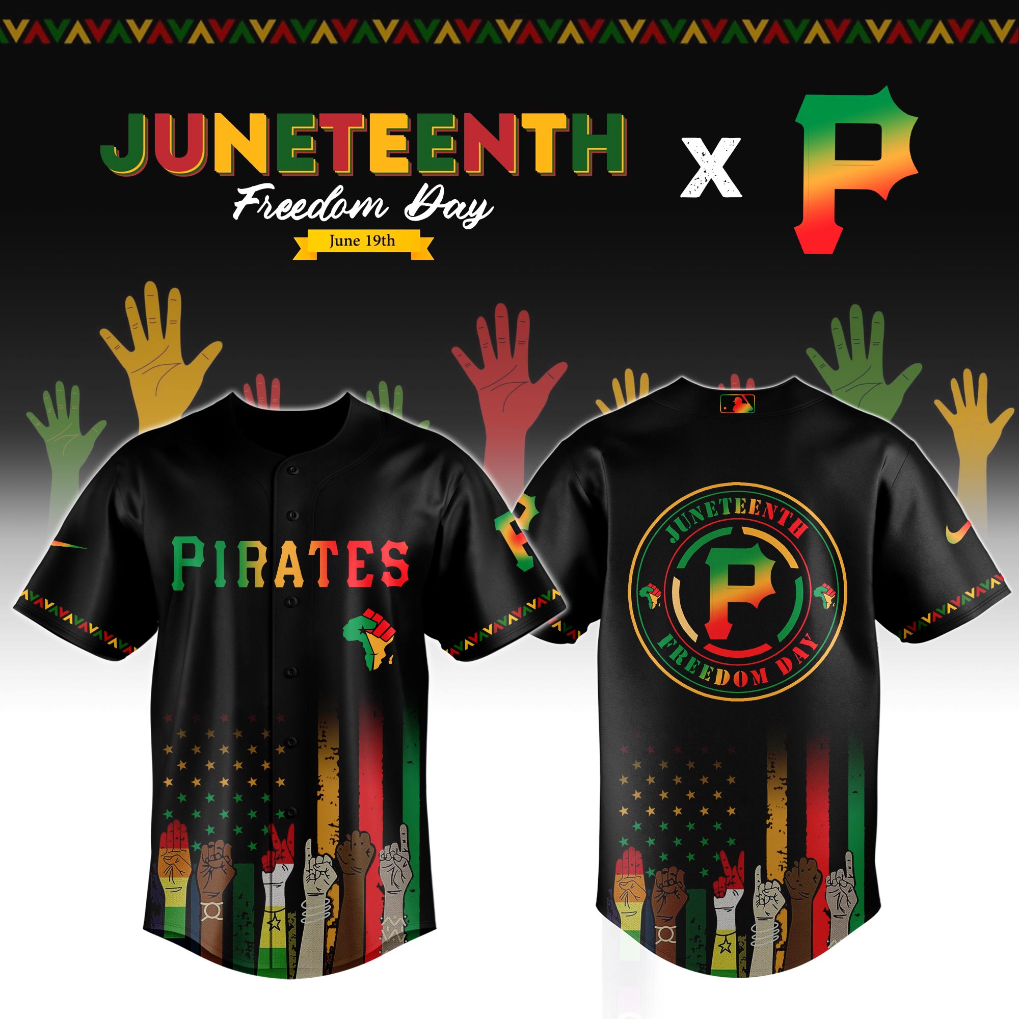 Pittsburgh Pirates Mlb X Juneteenth Custom Baseball Jersey 2025