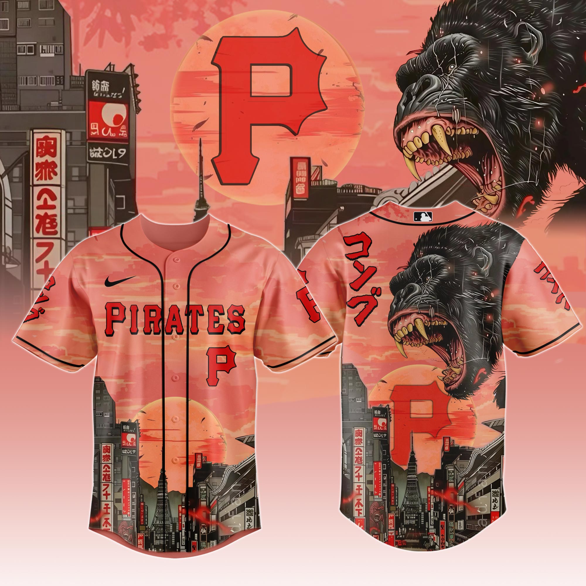 Pittsburgh Pirates Mlb X Kong Collection 1 Custom Baseball Jersey