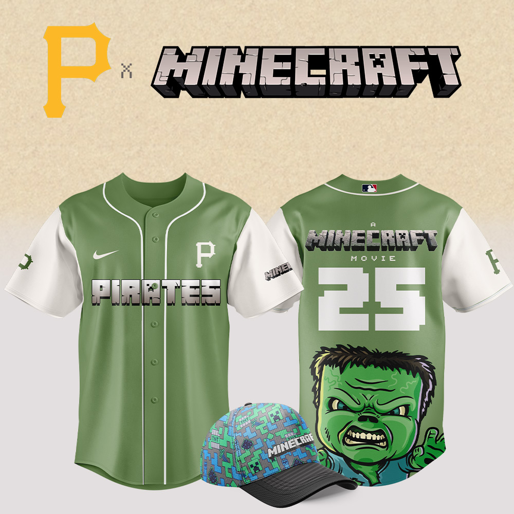 Pittsburgh Pirates Mlb X Minecraft Movie Custom Baseball Jersey