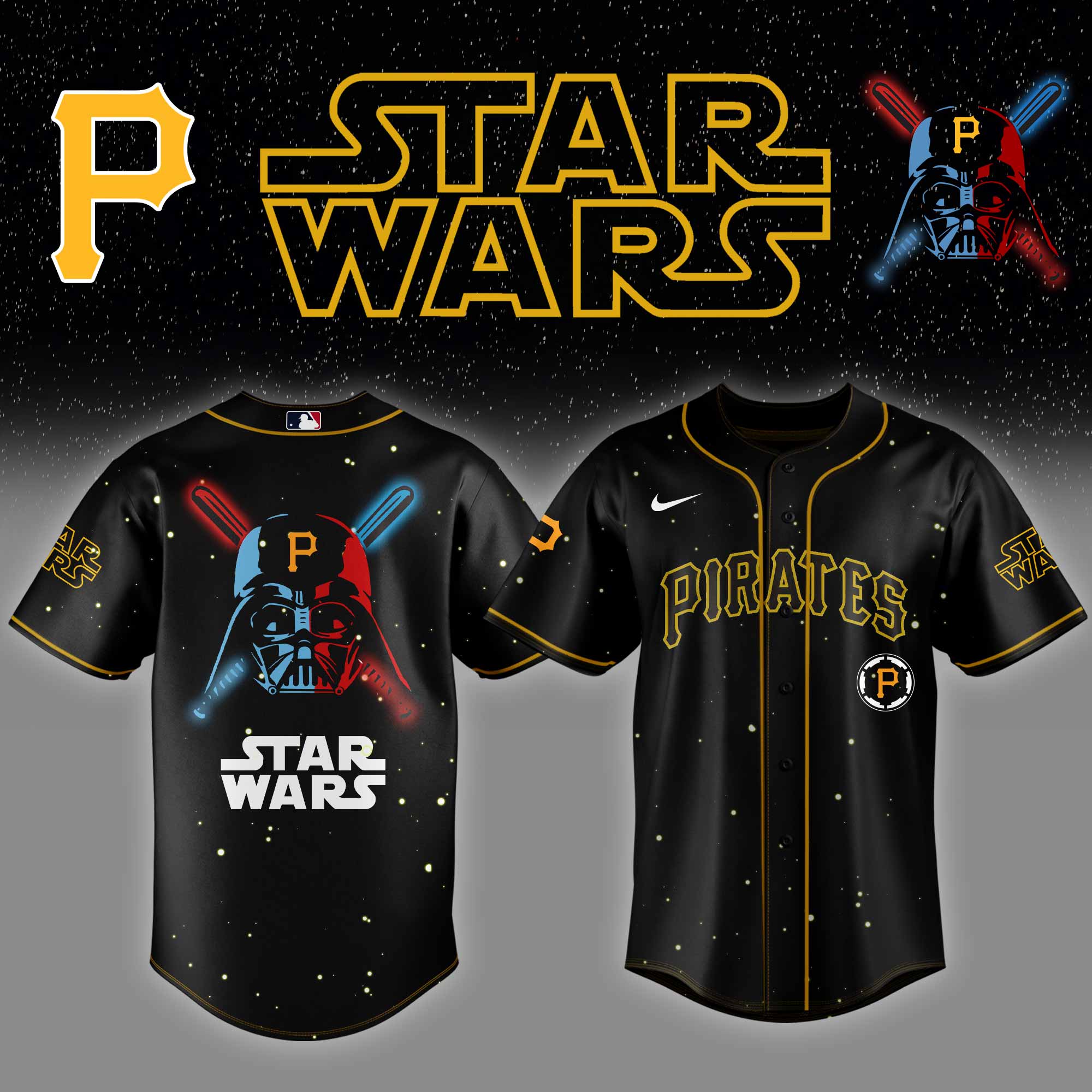 Pittsburgh Pirates Mlb X Starwars Custom Baseball Jersey