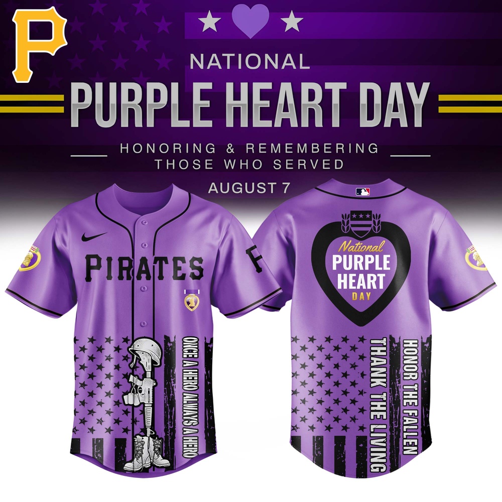 Pittsburgh Pirates Mlb X Usa Purple Heart Day Custom Baseball Jersey