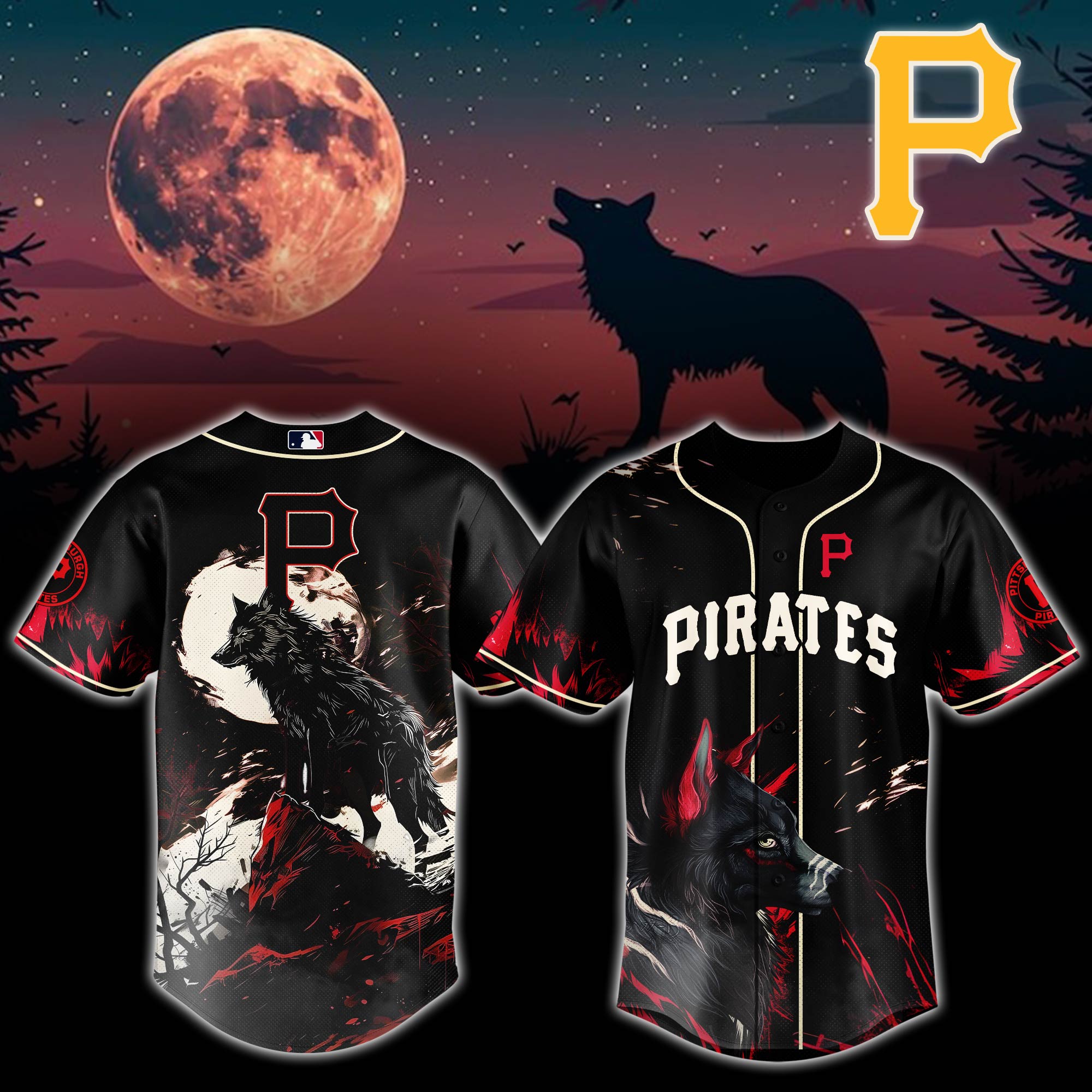 Pittsburgh Pirates Mlb X Wolf Custom Baseball Jersey