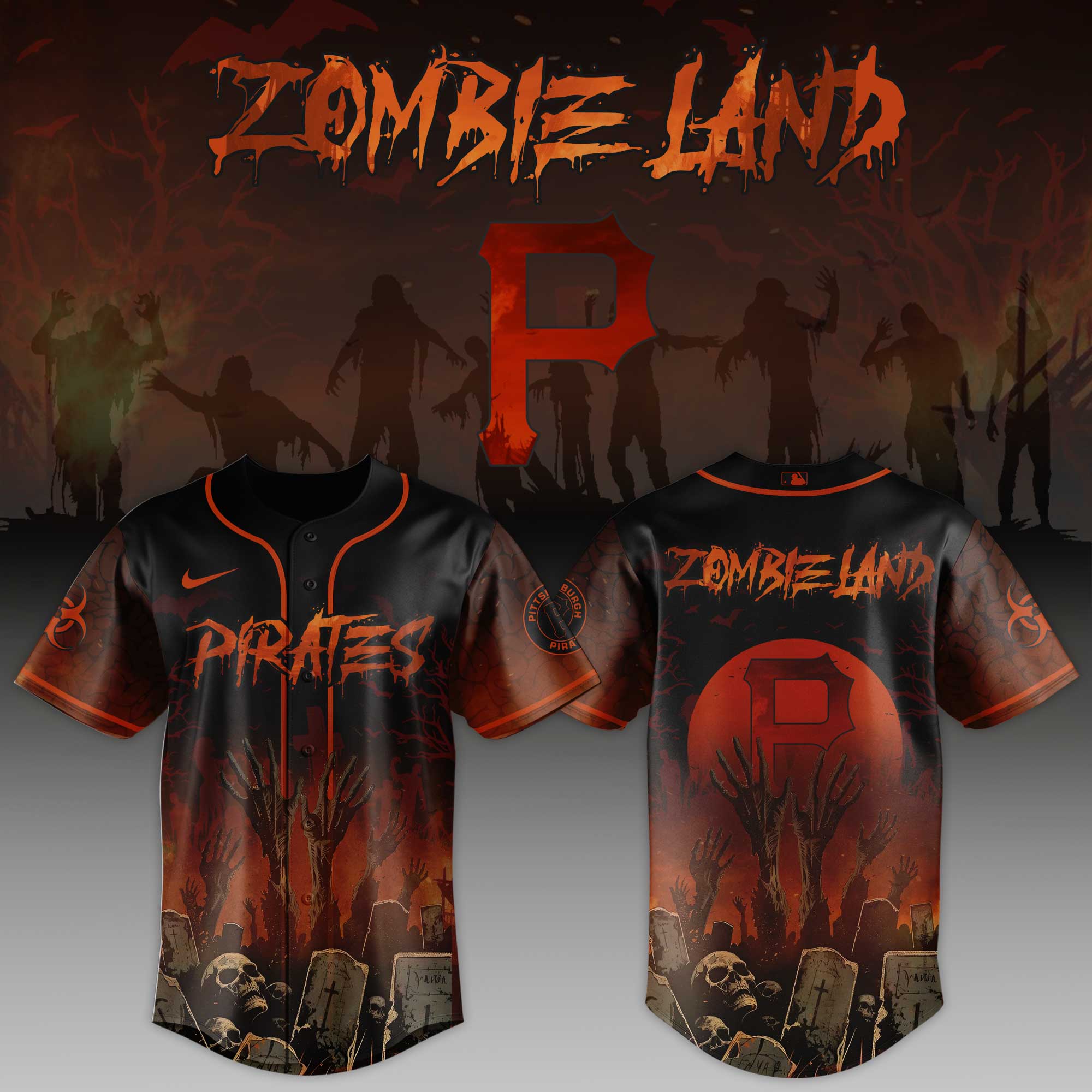 Pittsburgh Pirates Mlb X Zombieland Custom Baseball Jersey