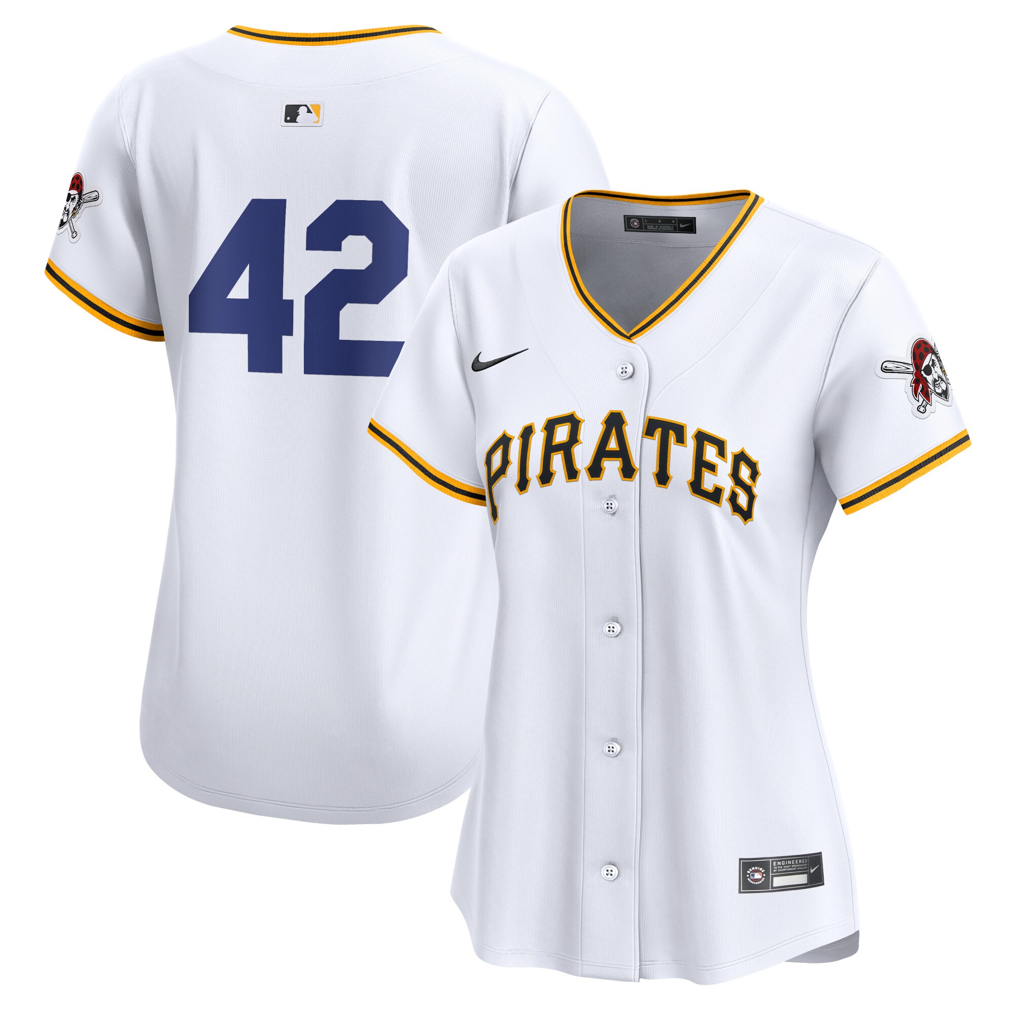 Pittsburgh Pirates Women's 2024 Jackie Robinson Day Home Limited JerseyÃƒâ€šÃ‚Â ÃƒÂ¢Ã¢â€šÂ¬Ã¢â‚¬Å“ White