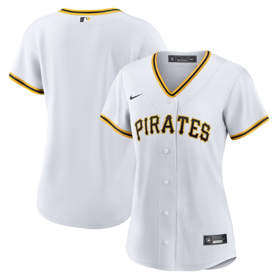 Pittsburgh Pirates Women's Home Blank Jersey - White 
