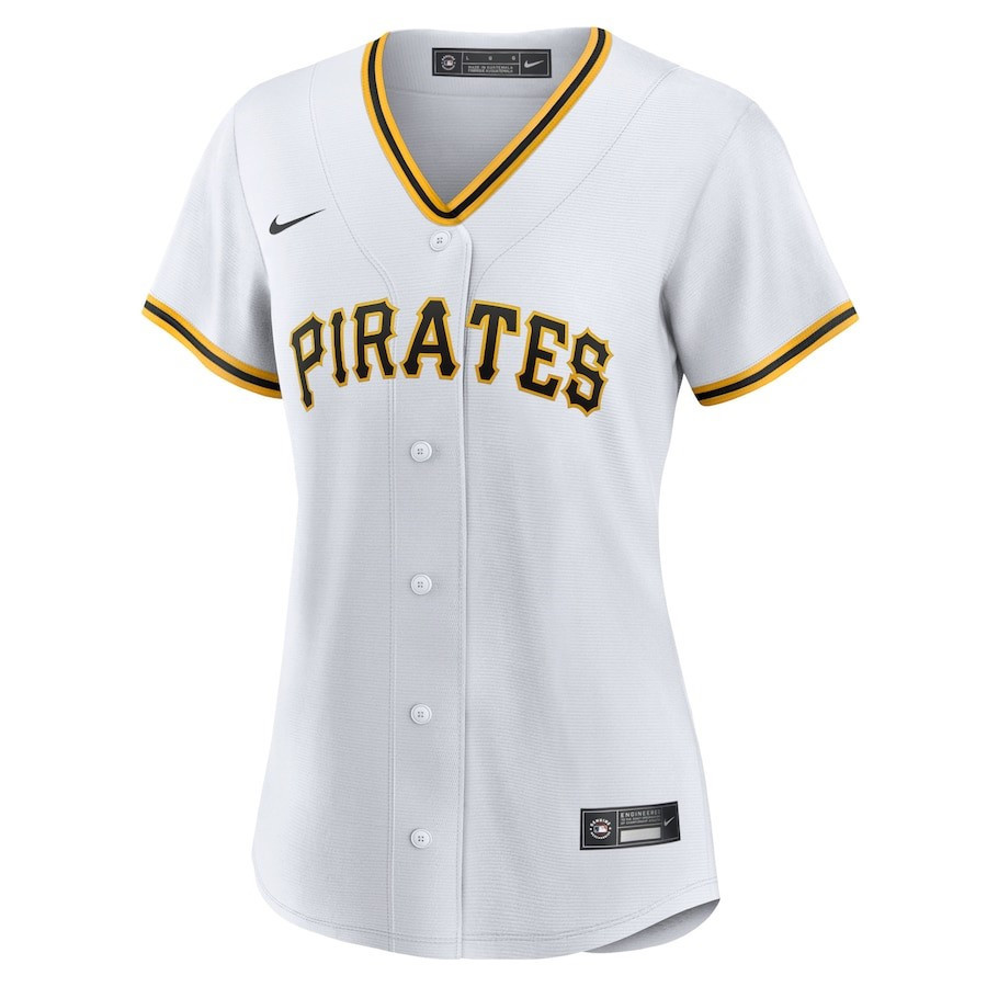 Alternative view of Pittsburgh Pirates Women's Home Blank Jersey - White 
