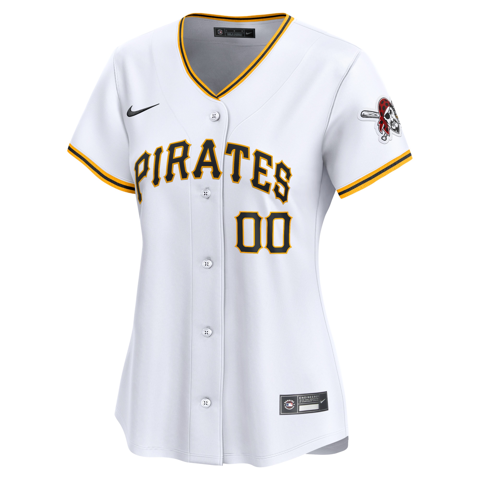 Alternative view of Pittsburgh Pirates Women's Home Limited Custom Jersey - White