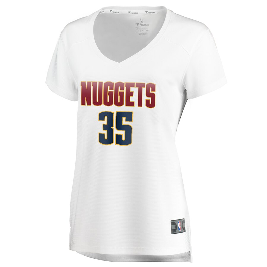 Alternative view of P.j. Dozier Denver Nuggets Fanatics Branded Women's 2017 Fast Break Player Basketball Jersey - Association Edition - White