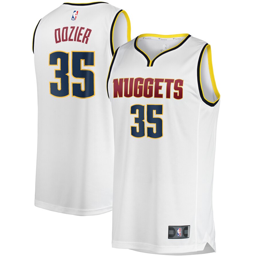 P.j. Dozier Denver Nuggets Fanatics Branded Youth Fast Break Player Basketball Jersey - Association Edition - White
