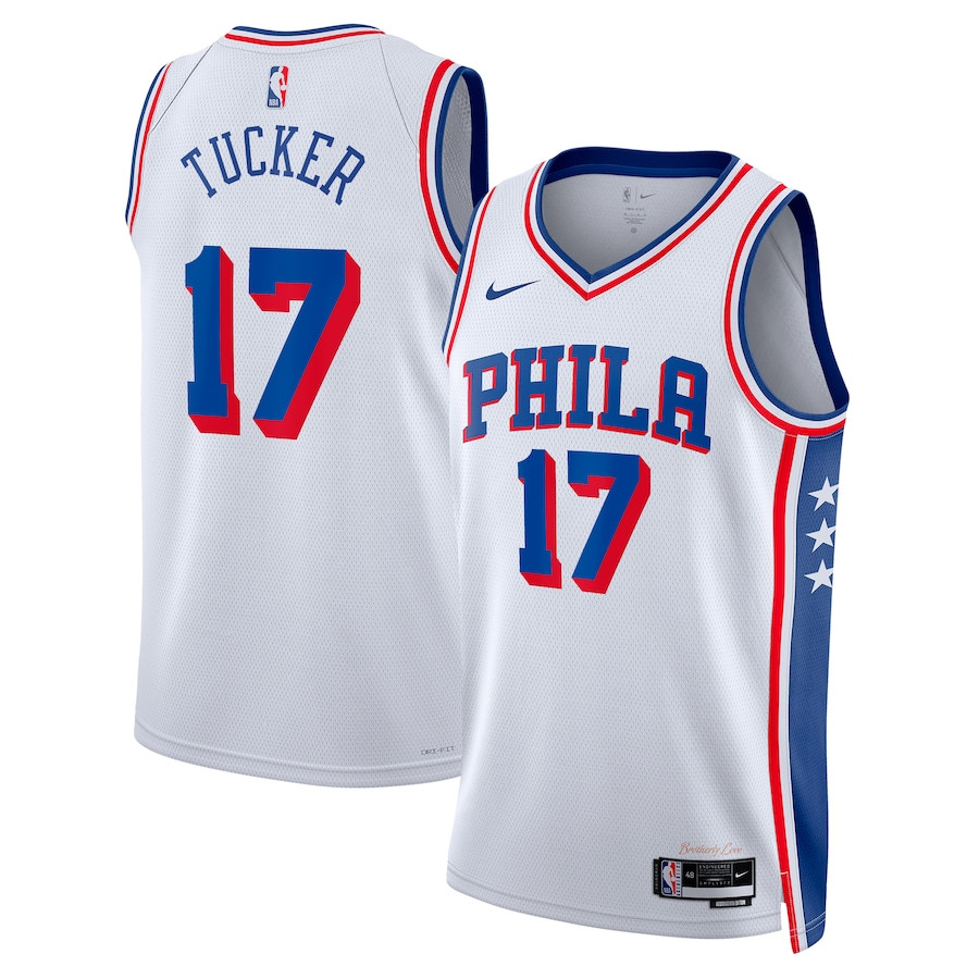 P.J. Tucker 17 Philadelphia 76ers 2023/24 Swingman Basketball Jersey - Association Edition - White - JS564 