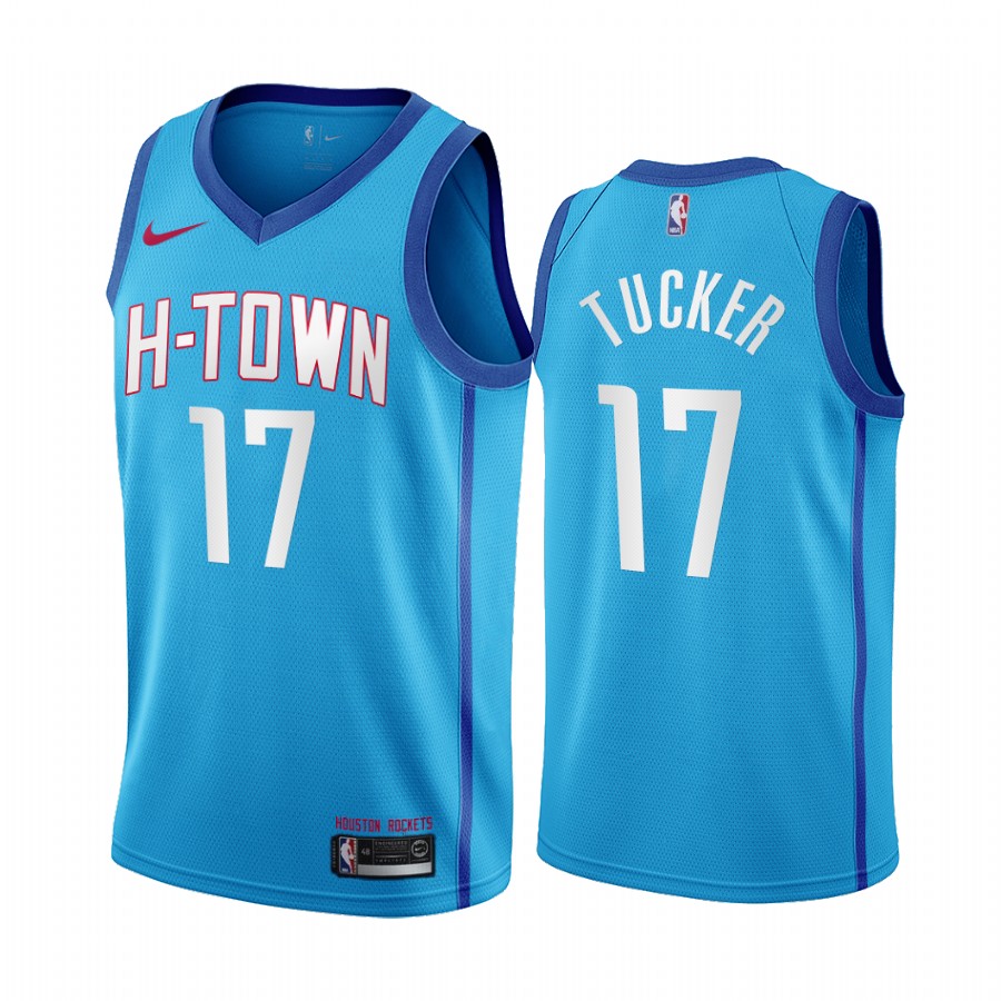 P.j. Tucker Houston Rockets 2020-21 Blue City Basketball Jersey H-town