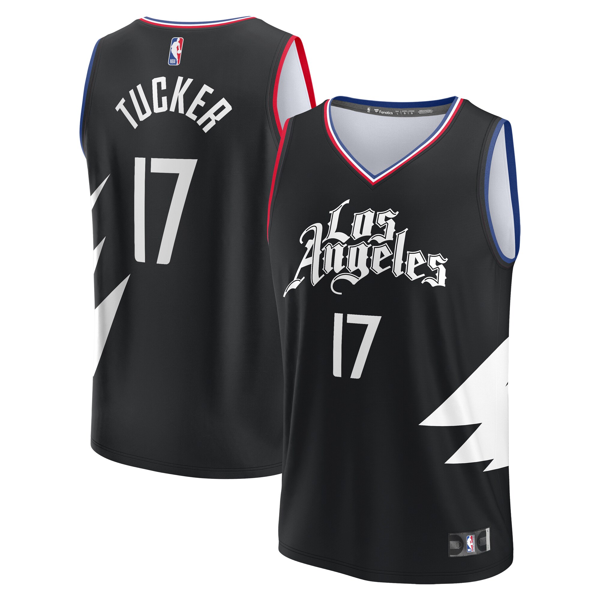 Pj Tucker La Clippers Fanatics Youth Fast Break Player Basketball Jersey - Statement Edition - Black